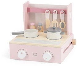 Label Label cuisinière pliable en bois rose - cuisine jouet FSC bois enfants