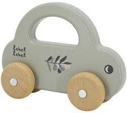 Label Label voiture jouet en bois vert olive hêtre FSC 18m+
