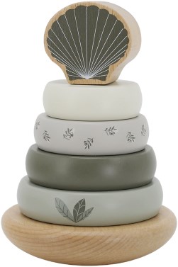 Label Label anneaux à empiler bois balance vert olive FSC jouet éducatif