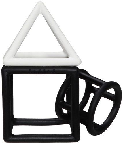 Label Label jouet de dentition en silicone formes géométriques noir blanc-2