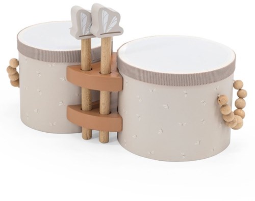 Label Label bongos en bois - jouet musical - nougat - avec baguettes-2