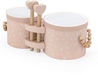 Label Label bongos en bois rose - jouet musical pour enfants dès 18 mois
