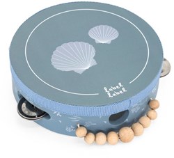 Label Label tambourin en bois bleu - jouet musical pour enfants