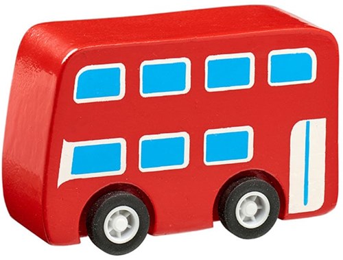 Lanka Kade bus jouet en bois - mini bus rouge pour enfants