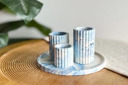 Little Creations Kit DIY Résine - Bougeoirs et Plateau Pigment Bleu