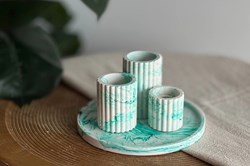Little Creations kit DIY résine bougeoirs plateau pigment vert