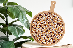 Little Creations plateau à mosaïque DIY rond beige sable kit créatif