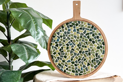 Little Creations DIY plateau apéritif rond vert kit mosaïque