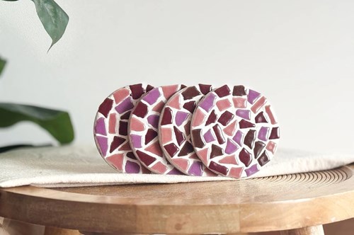 Little Creations set DIY dessous de verre mosaïque rose 4 pièces créatif