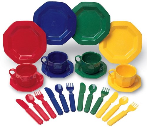 Learning Resources vaisselle jouet - set de jeu éducatif imitation multicolore
