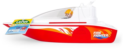 Lena bateau de pompier jouet avec figurine - 36 cm - plastique-2