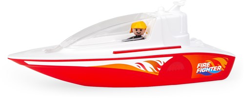 Lena bateau de pompier jouet avec figurine - 36 cm - plastique