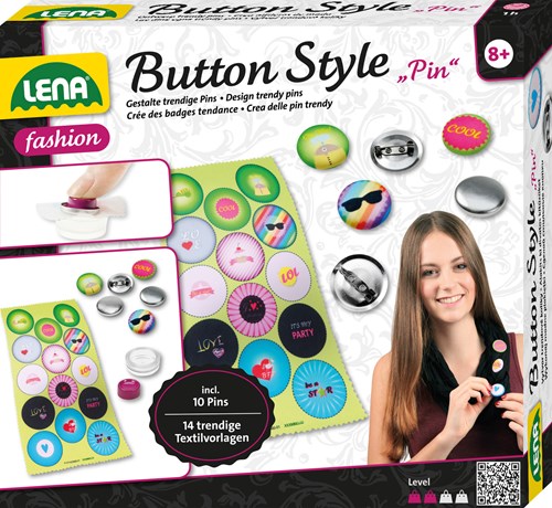 Lena kit créatif Button Style Pin - set de loisirs créatifs pour enfants