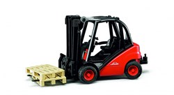 Bruder chariot élévateur Linde H30D jouet avec deux palettes - véhicule de chantier