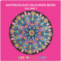 Life Of Colour livre de coloriage aquarelle couverture rigide 25x25cm 50 dessins