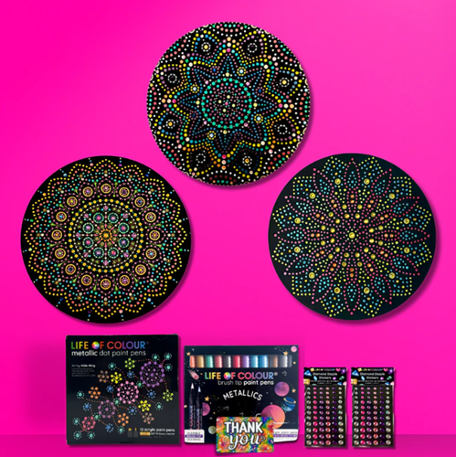 Life Of Colour kit peinture mandala dot art signes du zodiaque 3 pièces