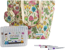 Life Of Colour sac cabas en toile de luxe avec 24 marqueurs acryliques - set créatif
