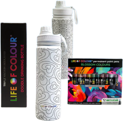Life Of Colour set créatif gourde avec marqueurs - DIY Mandala & Cœur