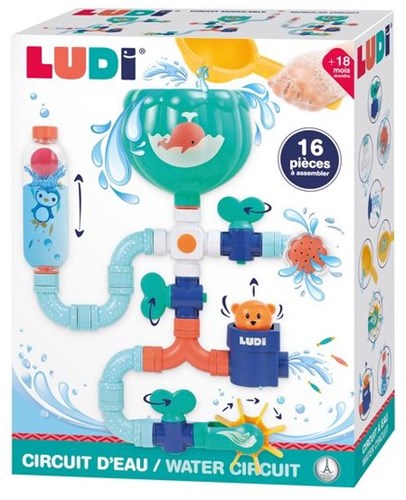 Ludi circuit d'eau jouet de bain - grand jouet de construction pour enfants
