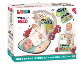 Ludi piscine à balles grise - tapis de jeu en tissu pour bébé et tout-petit - jouet de motricité