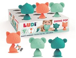 Ludi jouet bébé Swing Pop animaux silicone ventouse multicolore