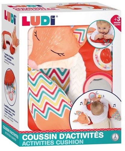 Ludi coussin d'activités renard bébé jeu sensoriel dès 3 mois