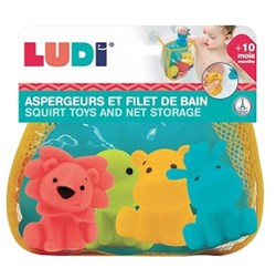 Ludi jouet de bain gicleurs d'eau dans filet de rangement - gicleurs colorés