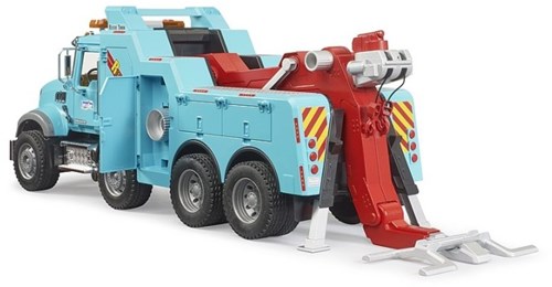 Bruder camion MACK Granite dépanneuse avec lumière et son voiture jouet-3