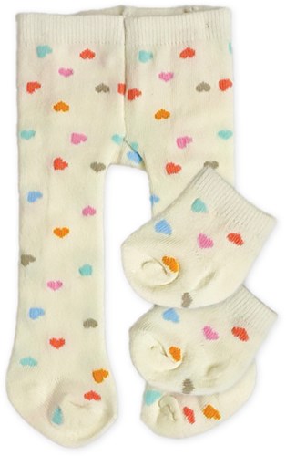 Heless collants pour poupée avec chaussettes Confetti Cœur 35-45cm vêtements poupée