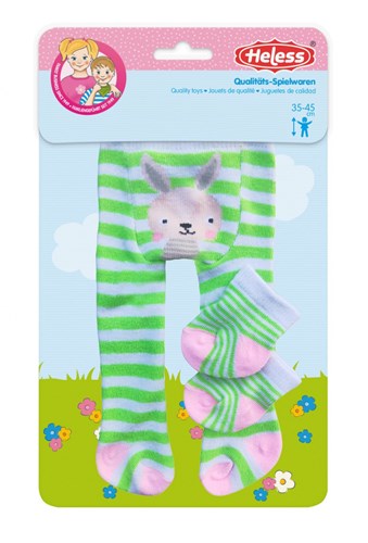 Heless collants et chaussettes poupée motif animal 28-35cm jouet coloré-3