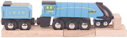 Bigjigs locomotive à vapeur en bois - Jouet réplique Mallard