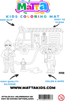 Matta Kids - Brandweer helden - Herbruikbare Kleur- en Veegplacemat-2