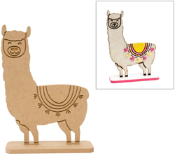 Hobbygroep figurine lama en MDF décoration créative 36 cm