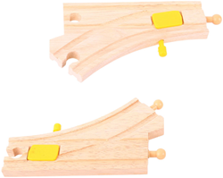 BigJigs aiguillages mécaniques en bois pour circuit train - set d’extension