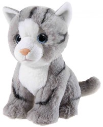 Heunec peluche chat gris 22cm jouet chat en peluche
