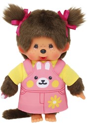 Monchhichi poupée fille robe lapin 20cm peluche jouet