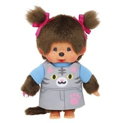 Monchhichi peluche fille robe chat - poupée 20cm jouet