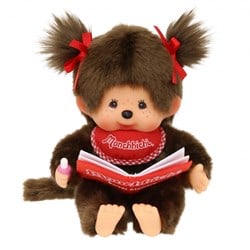Monchhichi poupée peluche fille 20cm avec livre - poupée bébé douce