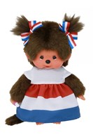 Poupée Monchhichi fille peluche 20cm néerlandaise - jouet en peluche