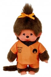 Poupée Monchhichi fille football 20cm - poupée peluche jouet