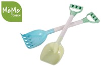 MeMe ensemble jouets de plage pelle et râteau - Green Easy set plage