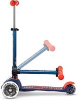 Micro trottinette enfant Mini Micro Deluxe pliable LED bleu marine réglable-3