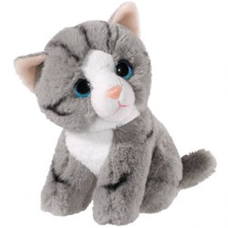 Heunec peluche chat gris - 14 cm - jouet en peluche