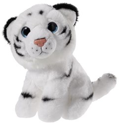 Heunec peluche tigre des neiges 14cm - jouet tigre doux
