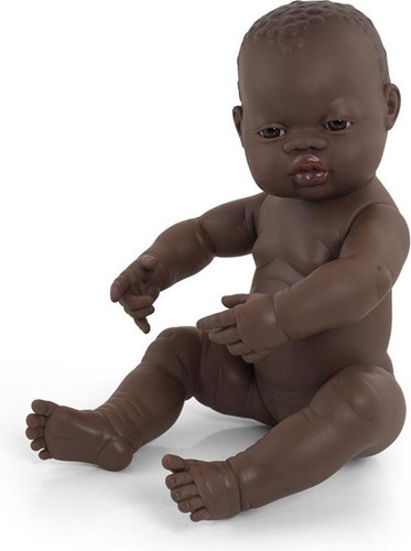 Miniland Babypop Meisje Donkerbruin Vanillegeur - 40 cm