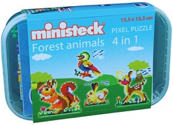 Ministeck animaux de la forêt set créatif - boîte 4-en-1 - 510 pièces
