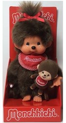 Poupée peluche Monchhichi fille avec mini Monchhichi - singe 20 cm
