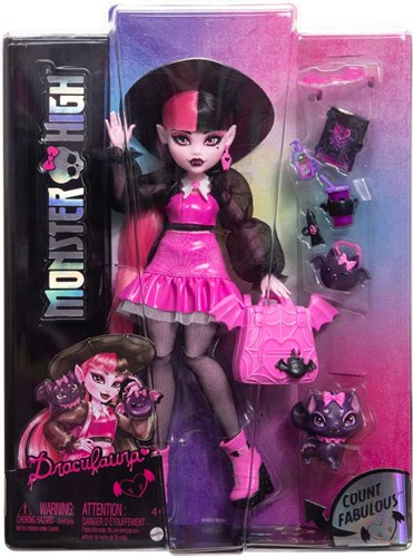 Mattel poupée Monster High Draculaura avec accessoires et chat chauve-souris