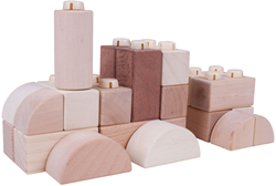 Bigjigs Blocs à encliqueter en bois - 100 pièces
