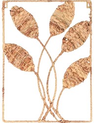 Home & Styling décoration murale feuilles rotin 50x35cm brun naturel
